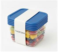 Genérico Tadesan - Tuppers de Plástico Alimentario | Recipientes Reutilizables de 2 litros | Aptos para Conservación y Transporte de Comida | Diseño Apilable y Resistente | Color Azul | Pack 5 uds