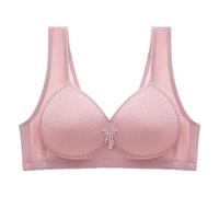 Genérico Talla Grande Nuevo Sujetador Ajustable De Talla Grande para Mujer con Diseño Transpirable Sin Sostén Cómodo Diario Sujetador Push Up Invisible Niña Deportivo (Rose Gold, 40)