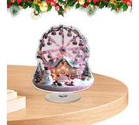 Genérico Taller De Navidad - Pueblo Navideño | Casa De Nieve con Noria Giratoria, Decoración Iluminada para Cumpleaños, Aniversarios, San Valentín & Fiestas - Iluminación LED