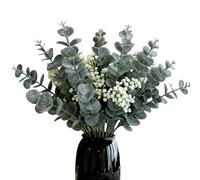 Genérico Tallos Artificiales de Eucalipto - Hojas de Eucalipto Falsas - Follaje Artificial | para decoración del hogar, arreglos Florales para Ramos, Primavera, Pascua, Estilo de Granja