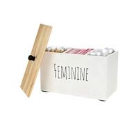 Genérico Tampon Holder For Bathroom - Tampon Storage Box, Girl's Bathroom Organizer With Compartments | Wood BathroomOrganizer,Square Cotton Pad Holder,for Women Girls Teen Washroom Vanity Home