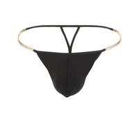 Genérico Tanga de Seda exótica con cinturón de Lencería novedosa y única para marcar Tendencia (Black M)