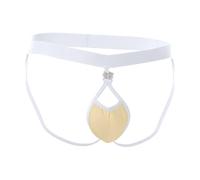 Genérico Tanga Hombre Sexy Hebilla Desmontable Ropa Interior Tejido Suave Elástico Transpirable Cintura Ancho Elástico Cintura Baja Jockstrap Hombre Sexy Club Club Club, beige, XXL