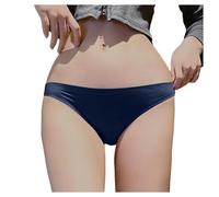 Genérico Tanga para mujer, seda helada sin costuras, bajo tamaño puro, deseo deportivo, cómodo para Navidad y carnaval, azul, M