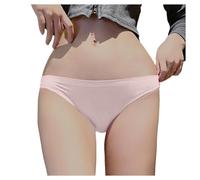 Genérico Tanga para mujer, seda helada sin costuras, bajo tamaño puro, deseo deportivo, cómodo para Navidad y carnaval, rosa, M