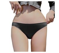 Genérico Tanga para mujer, seda helada sin costuras, bajo tamaño puro, deseo deportivo, cómodo para Navidad y carnaval, Le Noir, XL