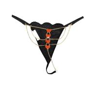Genérico tanga para mujer, sexy, elegante, encaje, fiesta, cadena, gema cómoda para todas las estaciones, para aspecto elegante, marrón, Talla única