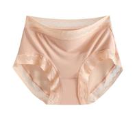 Genérico Tangas Mujer Sin Costuras,Bragas Desnudas Sin Costuras con Entrepierna PoliláCtica Transpirable De Tiro Medio con Encaje De Color SóLido para Mujer