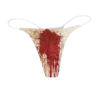 Genérico Tangas Sexy para Mujer Sin Costuras, Tangas Algodon Mujer Invisible, Tipo con Estampado Sangre Halloween Cuecas Mulher Tanga Faja Braguitas BrasileñAs Bragas Menstruales