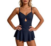 Genérico Tankini Mujer 2026 Bañador Negro Bikini Pantalon Traje de Baño Sin Mangas con Espalda : Cintura Fruncida Al Frente para Resort Y Piscina Traje Baño Mujer Tankini Reductor Barriga (Black,L)