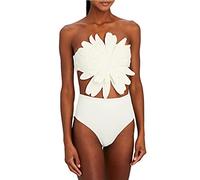 Genérico Tankini Mujer 2026 Bañadores 2 Piezas Bikini Tanga Traje de Baño Dividido con Correa Desmontable Sin Espalda con Hombros Descubiertos Sexy de Color Bañador Mujer Negro Bañadores (White,XXL)