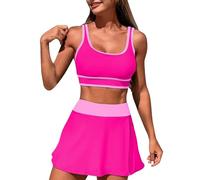 Genérico Tankinis Mujer 2026 Trajes de Baño Bikini Push Up Women's Sporty Two Piece Swimsuits High Waisted Athletic Bikini Sets For Women Bathing Suit with Bañador Efecto Vientre Plano(Pink,XL)