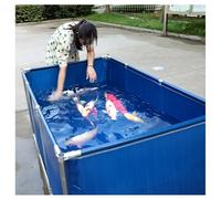 Genérico Tanque de Agua Duradero para acuicultura con válvula de Drenaje, Estructura de Acero, Estanque Temporal de PVC para Peces koi, Estanque Grande de Lona de PVC, Piscina Rectangular Plegable el