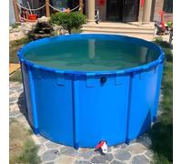 Genérico Tanque de Agua para acuicultura Duradero con válvula de Drenaje, Estanque Grande de Lona de PVC para Peces, Piscina elevada con Soporte de Acero para cría de koi, Fuente de Agua multifuncion