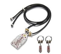 Genérico Taoist Protection Necklace,Feng Shui Spiritual Talisman Necklace, Handmade Lettering Blessed Wealth Jewelry Pendant, Unisex Casual Daily Wear