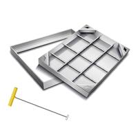 Genérico Tapa de alcantarilla Invisible de Acero Inoxidable, Tapa y Marco rectangulares para alcantarilla, Tapa empotrada de Acero Inoxidable para Tanque séptico, para e