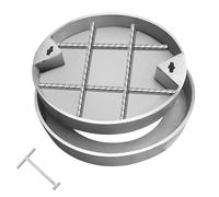 Genérico Tapa Invisible para Pozo de Registro de Aguas residuales con Gancho, Tapa de Acero Inoxidable empotrada, reemplazo Duradero para Tanque séptico en Jardines, Patios y Parques - Resistente y a