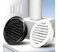Genérico Tapa para Salida De Humos 50mm-300mm Campana De Ventilación Exterior Redondas Pared, Cubierta De Rejilla De Ventilación De Acero Inoxidable, para Dormitorio Baño(Oscuro,100mm)