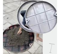 Genérico Tapa Redonda Resistente para Tanque séptico con Gancho, Personalizable, 43 cm (17"), Tapa Invisible para Pozo de Aguas residuales para jardín, diseño Duradero y Resistente.