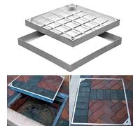 Genérico Tapa y Marco de alcantarilla de Acero Inoxidable de Alta Resistencia - Tapa Cuadrada Invisible para Tanque séptico con Capacidad de Carga de 2,6 t para pavimentación - Tapa de Drenaje metáli