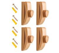 Genérico Tapestry Hangers (4 Pack) | Beech Wood, 8x3.2x3cm | Wall Mount Blanket Display Holder | Wooden Rug Hanger For Quilt, Throw & Carpet (Includes Screws & Expansion Tubes)