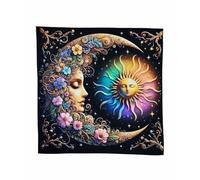 Genérico Tapete para Cartas del Tarot, Mantel de Tela Suave, de Astrología Espiritual, 1 Unidad de 49cm X 49cm, para Cartas de la Adivinación (Rojo)