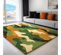Genérico Tapetes de área 60 x 90 cm, Alfombras Rectangulares de Pelo Corto Rayas De Camuflaje, Alfombra Antideslizante Realismo para Dormitorio Habitación de Niños Comedor Decoración del Hogar