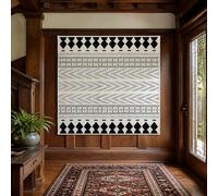 Generico Tapiz de pared arte mural para salón, dormitorio, dormitorio, decoración, 150 x 150 cm, geométrico negro, blanco,