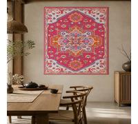Generico Tapiz de pared Arte Mural para Salón Dormitorio Dormitorio Decoración, 150x150cm, Floral Retro Rosa, Naranja, Azul, Blanco,