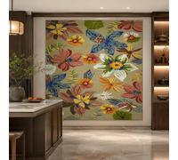 Generico Tapiz de pared cuadros modernos salón decoración dormitorio tapices,tapestry Wall Decor 160 x 230 cm, Modern Floral Beige, Green, Blue, Red, Yellow, White, Brown,