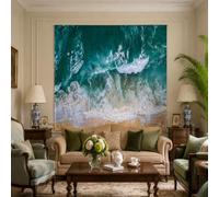 Genérico Tapiz de Pared Decoración para Salón, Dormitorio, Casa, Tapestry Wall Decor 70 x 100 cm, Abstract Green, White, Beige,