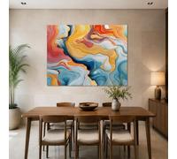 Genérico Tapiz de Pared Decoración para Salón, Dormitorio, Tapestry Wall Decor 100 x 150 cm, Abstract Modern Blue, Yellow, Naranja, Red, White, Pink,