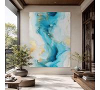 Genérico Tapiz de pared decorativo para sala de estar, dormitorio, Tapestry Wall Decor 100 x 150 cm, Abstract Modern Blue, Yellow, White,
