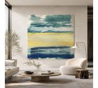 Genérico Tapiz de Pared para Bedroom Living Room, Custom Tapestries Home Decoration, 130 x 150 cm, Abstract Modern Green, Yellow, Blue, White,