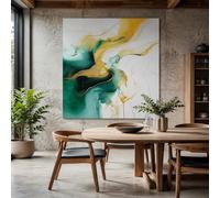 Genérico Tapiz de Pared Personalizado 180 x 230 cm, Custom Image Logo Text Personalized Tapestry, Abstract Green, Yellow, White,