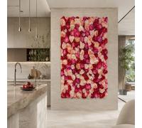 Genérico Tapiz de Pared Personalizado 180 x 230 cm, Custom Image Logo Text Personalized Tapestry, Floral Red, Pink, Beige,