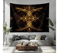 Genérico Tapiz Del Dormitorio Patrones Con TemáTica De Ciencia FiccióN Suave ligero para Uso en Interiores y Exteriores Oro Colgante De Pared Arte De Pared Manta de Playa Paños de Picnic 230x180cm