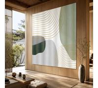 Genérico Tapiz mural Wedding Party Office Outdoor Garden, Custom Tapestries, 150 x 150 cm, Modern Abstract Geometric Green, Gray, White, Yellow,