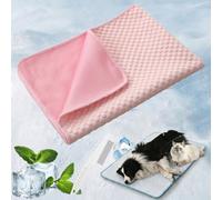 Genérico Tappetino Rinfrescante per Cani, Cooling Mat Traspirante e Lavabile, Tappetino Estivo Pieghevole per Cani e Gatti, Morbido, Antiscivolo, Ideale per Casa, Cuccia, Divano e Viaggio (Pink, XXL)