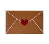 Genérico Tappeto da Esterno San - Zerbino Portico Forma Busta Cuore Rosso | Tappeto Antipolvere in Lino Antiscivolo | Decorazione Ingresso Casa per Coppie Resistente All’Usura