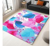 Genérico Tappeto per Camera da letto Acquerello Piante Foglie Tropicali tappeto per soggiorno tappeti morbidi antiscivolo a Pelo Corto lavabili per bagno Sala da pranzo corridoio Bianco160 x 230 cm