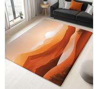 Genérico Tappeto per Camera da letto Paesaggio Astratto Scenario Desertico tappeto per soggiorno tappeti morbidi antiscivolo a lavabili per bagno Sala da pranzo corridoio Colore Arancione 80 x 150 cm