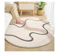 Genérico Tappeto Shaggy Circolare Ultra Morbido per Camere Da Letto E Soggiorni Confortevoli, Tappetos Di Pavimento Premium Soffice con Presa Antiscivola, Facile Da Pulire(Beige,120 * 120cm)