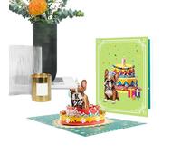 Genérico Tarjeta De Cumpleaños Para Perros - Tarjeta de Felicitación Divertida para Perro,Postal Decorativa 3D Creativa Para Niñas Mujeres Adultas Niños