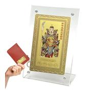 Generico Tarjeta de felicitación del Año Nuevo Chino - Recuerdo de cobre de la prosperidad, tarjeta de protección espiritual, para bolso, viaje, familia, vacaciones, casa, exposición, celebración y