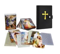 Genérico Tarjeta De Oración Bolsillo - 54 Piezas Recuerdo Devocional | Tarjetas Católicas Religiosas con Soporte,para el día a día, Dormitorio, Viajes, mesita de Noche, entusiastas, Familia y