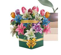 Genérico Tarjeta de Ramo de Flores - Artículos 3D para Fiestas y Bendiciones | Tarjetas de San Valentín - para Esposa Esposo Madre Padre Novia Cumpleaños Día de San Valentín Boda