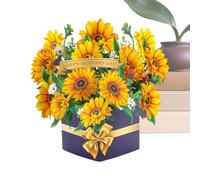 Genérico Tarjeta de Ramo de Flores - Detalles Festivos 3D De Buenos Deseos,Tarjetas de San Valentín,para Esposa Esposo Madre Padre Novia Cumpleaños Día de San Valentín Boda