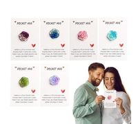 Genérico Tarjeta De Saludo Abrazo De Bolsillo, Tarjeta De Corazón Con Flores Y Abrazo Cálido, Recuerdo Romántico Inspirador 6 Unidades Mensaje Cumpleaños Animo Amistad Novia Novio San Valentín