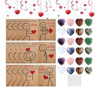 Generico Tarjeta de San para el enamorado, decoración artesanal de colección - Tarjeta de corazón | Para él, ella, chicas, esposa novia